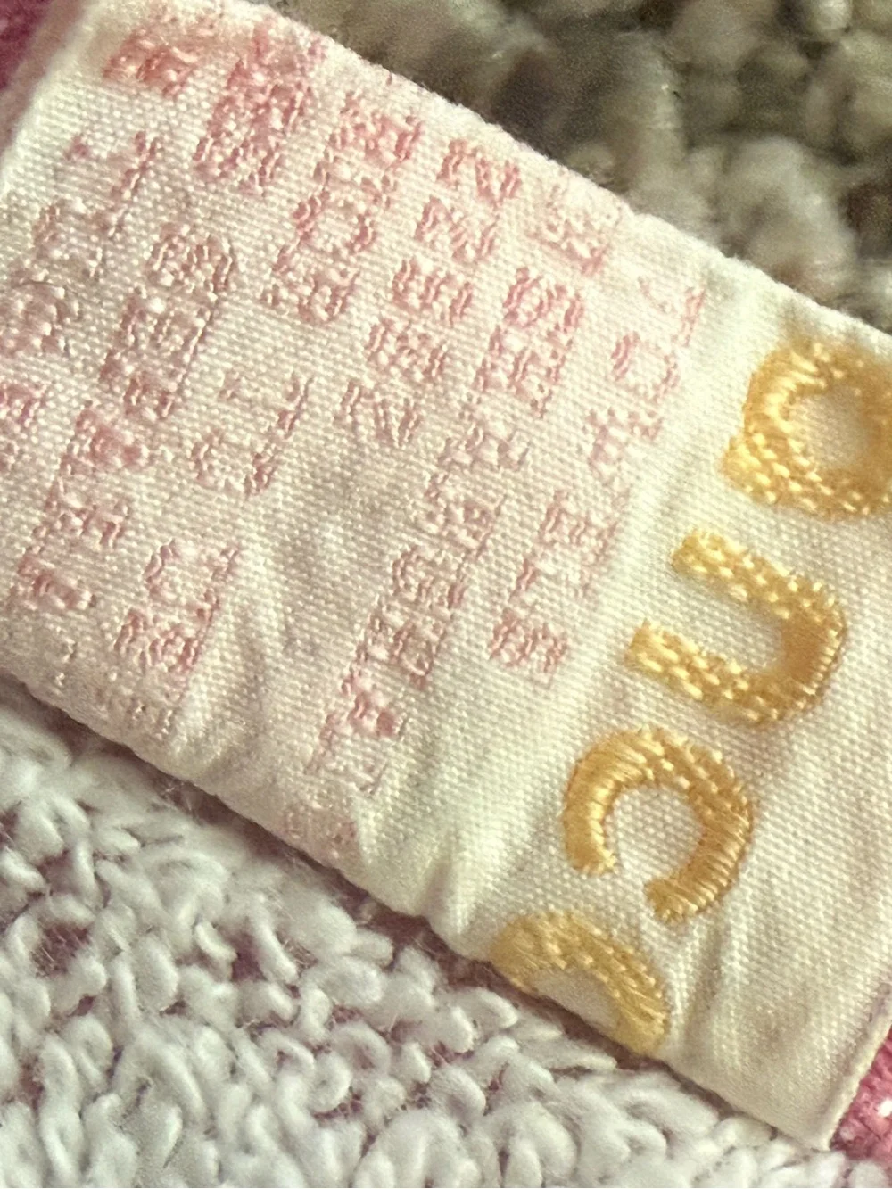 Vintage Pink Butterfly Cotton Bath Towel - pink and white 20x39.5”